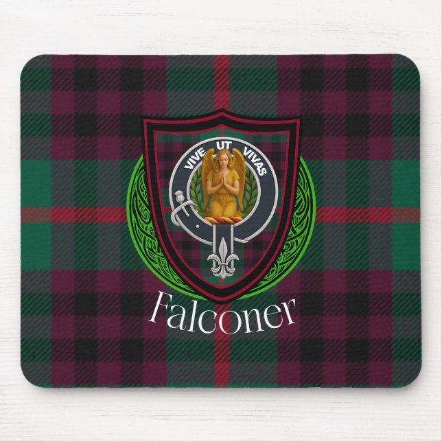 Falconer Scottish Clan Tartan & Crest Mouse Pad (Front)