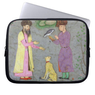 Falconer with companion and pet cheetah, from the laptop sleeve