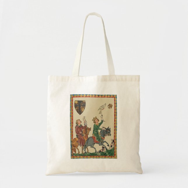 Falconry, 14th Century Codex Manesse Tote Bag (Front)