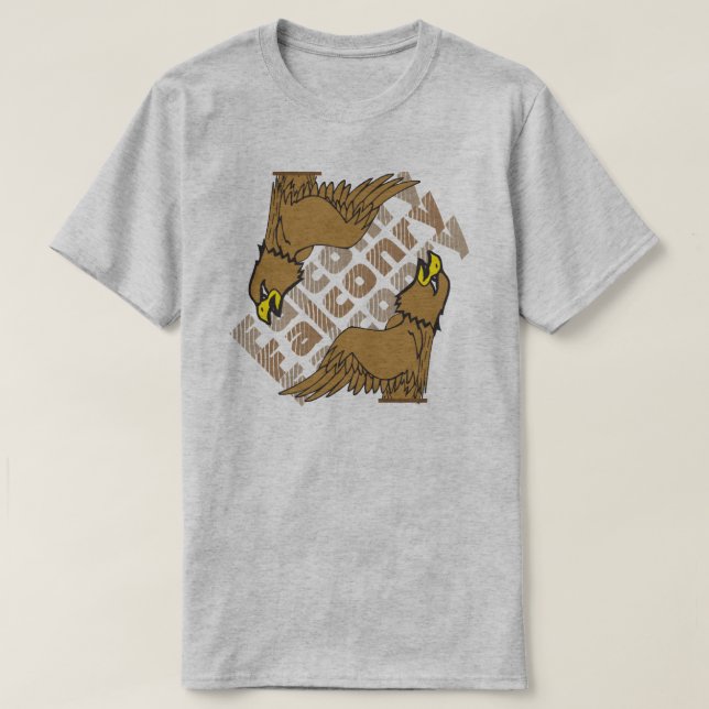 Falconry Triple Text T-Shirt (Design Front)