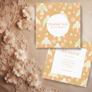 Falcons & Roses Chic Elegant Order Thank You  Square Business Card