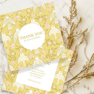 Falcons & Roses Chic Elegant Order Thank You  Square Business Card