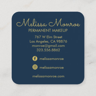 Falcons & Roses Elegant Boho Navy Square Business Card