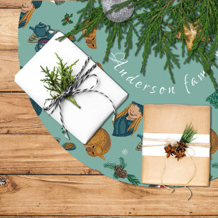 Falda árbol de navidad con muñeco de nieve brushed polyester tree skirt