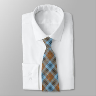 Falkirk District Tartan Light Blue and Tan Plaid Tie