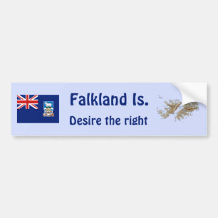 Falkland Islands Flag and Map Bumper Sticker