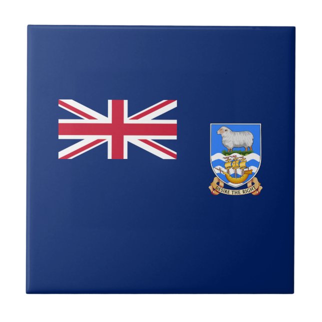 Falkland Islands Flag Ceramic Tile (Front)