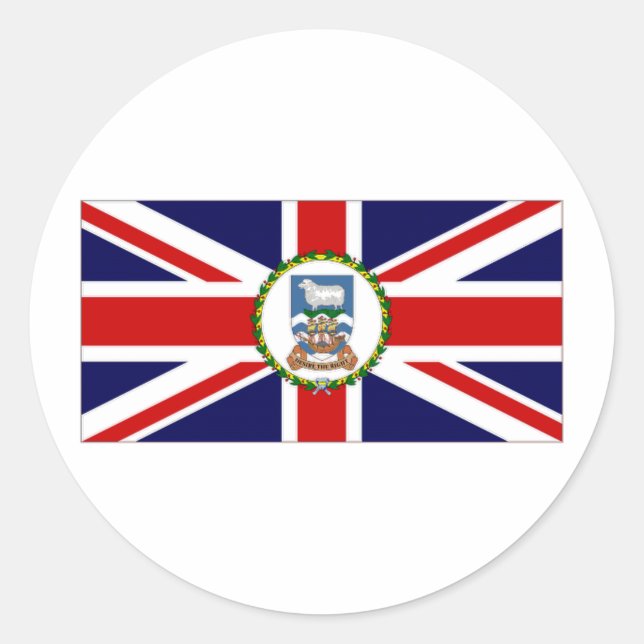 Falkland Islands Flag Classic Round Sticker (Front)