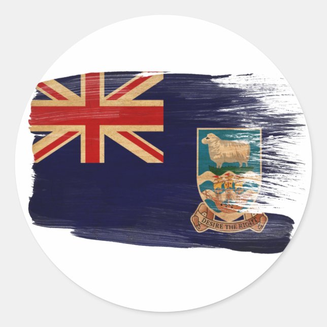 Falkland Islands Flag Classic Round Sticker (Front)