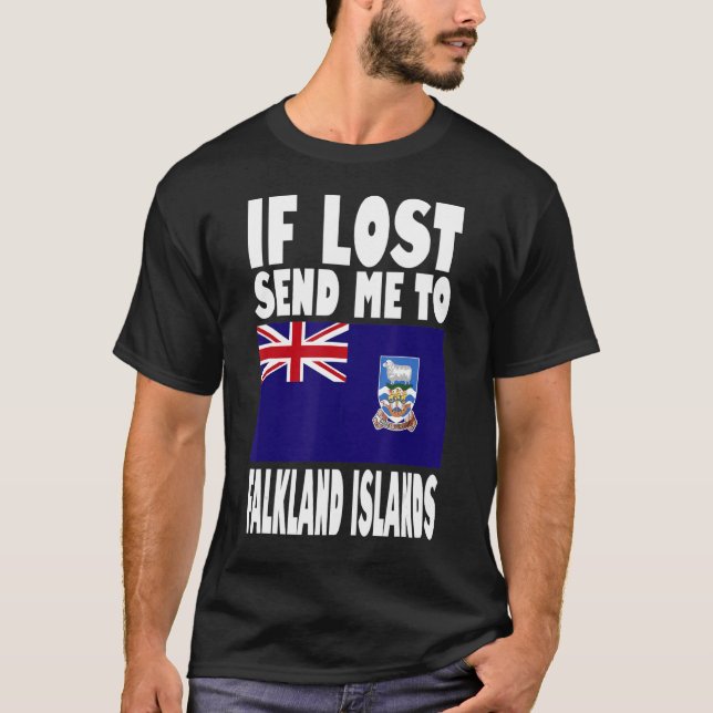 Falkland Islands Flag Design  If lost send me to F T-Shirt (Front)