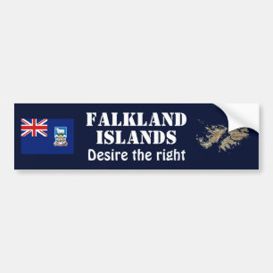 Falkland Islands Flag + Map Bumper Sticker