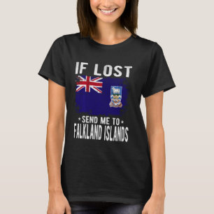 Falkland Islands Flag Souvenir - If lost send me t T-Shirt