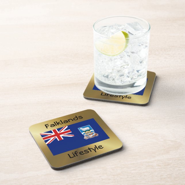 Falkland Islands Flag+Text Coaster (Right Side)