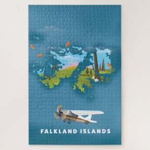 Falkland islands illustrated map jigsaw puzzle