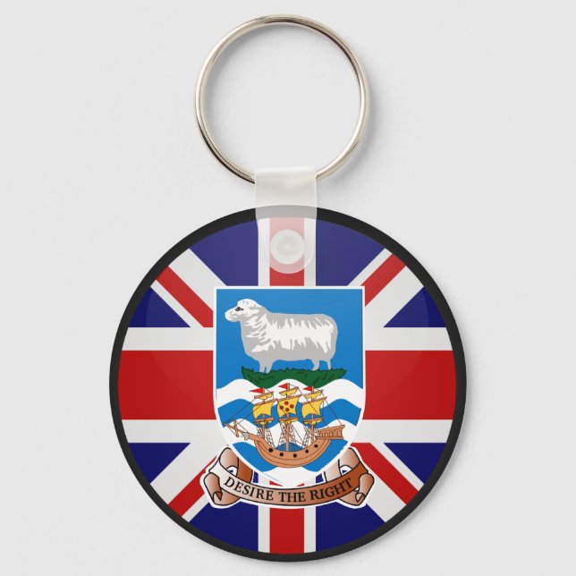 Falkland Islands quality Flag Circle Key Ring (Front)