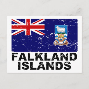 Falkland Islands Vintage Flag Postcard