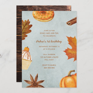 Fall 1st Birthday Party Simple Rustic Pumpkin Boy Invitation
