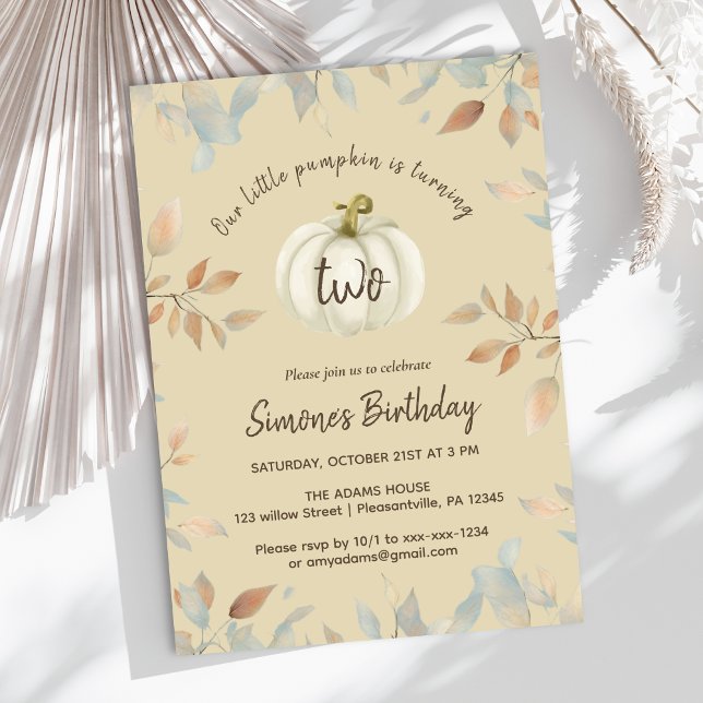 Fall 2nd Birthday Invitation (Creator Uploaded)