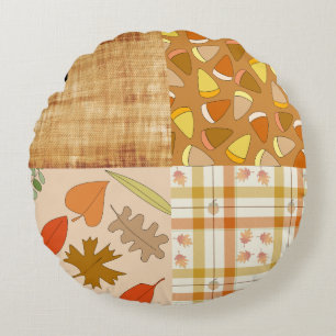 Fall 4 corners 1 Design Round Cushion