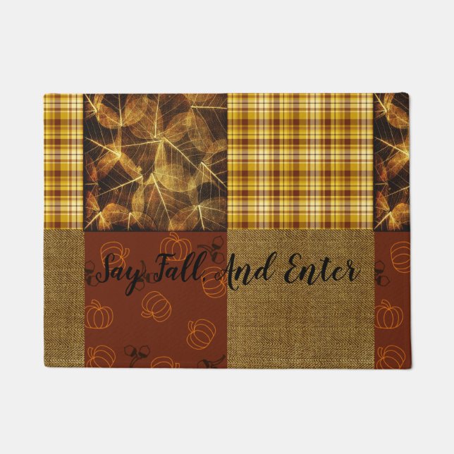 Fall 4 corners 2 Design Warm Tones Doormat (Front)