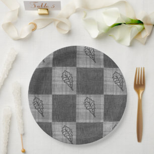 Fall 4 corners Grey Tones Dinner Plate