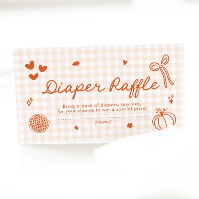 Fall A Little Cutie Pie Baby Shower Diaper Raffle Enclosure Card (Fall A Little Cutie Pie Baby Shower Diaper Raffle Game)