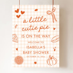 Fall A Little Cutie Pie Baby Shower Welcome Sign