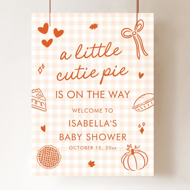 Fall A Little Cutie Pie Baby Shower Welcome Sign (Fall A Little Cutie Pie Baby Shower Welcome Sign)