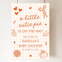 Fall A Little Cutie Pie Baby Shower Welcome Sign