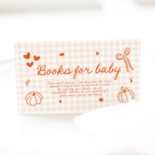 Fall A Little Pumpkin Baby Shower Books For Baby Enclosure Card
