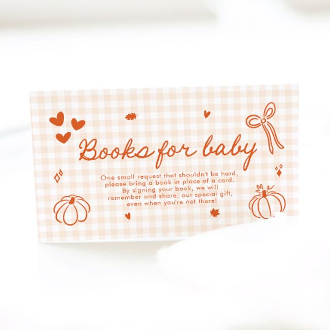 Fall A Little Pumpkin Baby Shower Books For Baby Enclosure Card (Fall A Little Pumpkin Baby Shower Books For Baby Card)