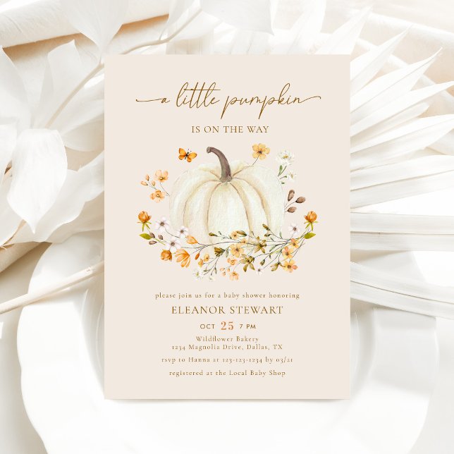 Fall A Little Pumpkin Baby Shower Gender Neutral Invitation (Creator Uploaded)