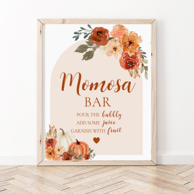 Fall A Little Pumpkin Baby Shower Momosa Bar Sign (Creator Uploaded)