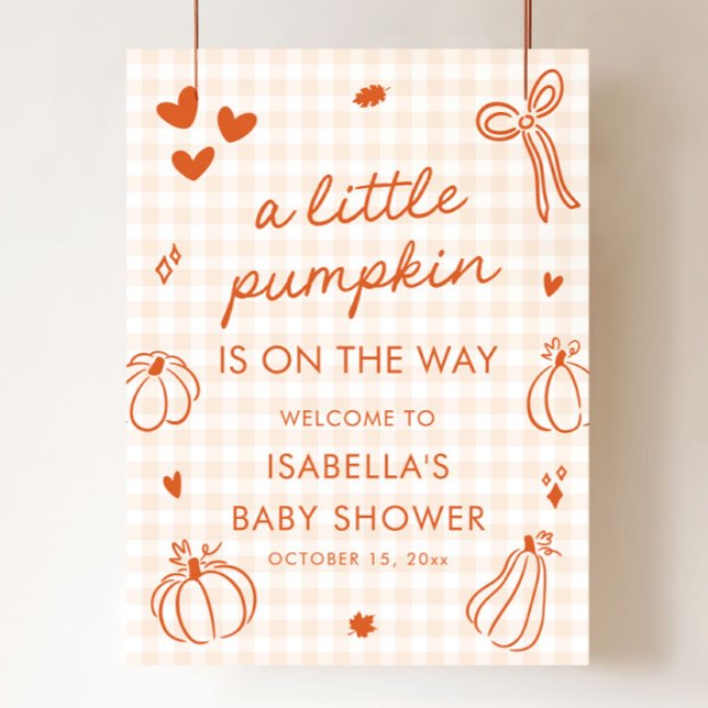 Fall A Little Pumpkin Baby Shower Welcome Sign (Fall A Little Pumpkin Baby Shower Welcome Sign)