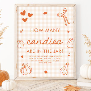 Fall A Little Pumpkin Guess How Many Candies Game Poster