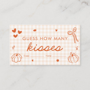 Fall A Little Pumpkin Guess How Many Kisses Game Enclosure Card