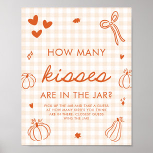 Fall A Little Pumpkin Guess How Many Kisses Game Poster