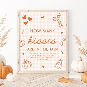 Fall A Little Pumpkin Guess How Many Kisses Game Poster