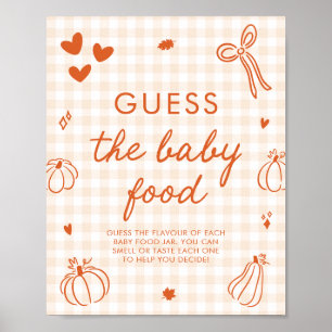 Fall A Little Pumpkin Guess the Baby Food Game Poster
