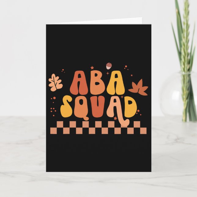 Fall A Squad Applied Behaviour Analysis Rbt Thanks Card (Front)