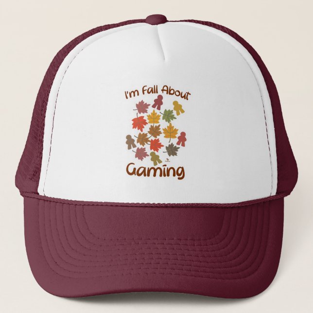 Fall About Gaming Tabletop Gamer Joy Trucker Hat (Front)