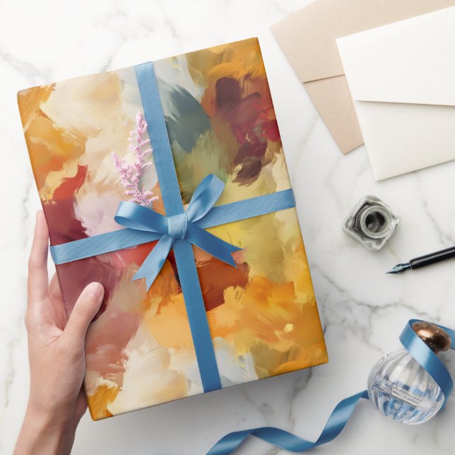 Fall Abstract Paint  Wrapping Paper (Gifting)