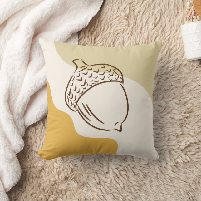 Fall Acorn Abstract Shape Autumn Thanksgiving Gift Cushion (Blanket)
