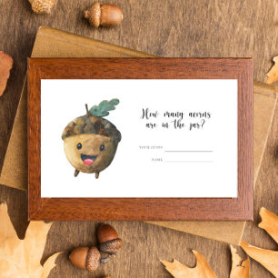 Fall acorn baby shower - guess how many acorns enclosure card