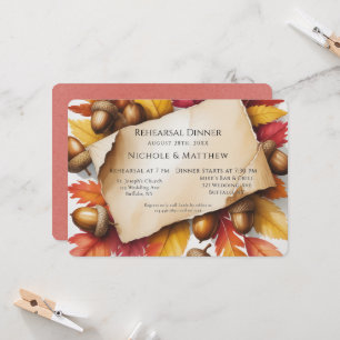 Fall Acorn Rehearsal Dinner Invitation