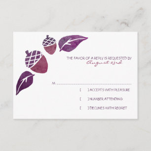 Fall Acorns and Leaves Wedding RSVP Card