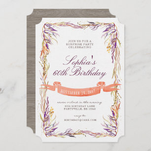 Fall Adult Surprise Birthday Invitation (Any age)