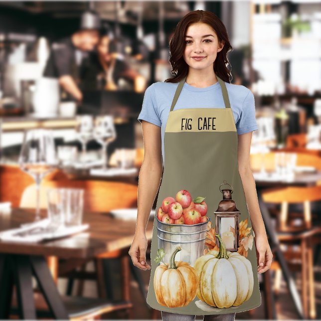 Fall Aesthetics Custom Name Restaurant Apron (Creator Uploaded)