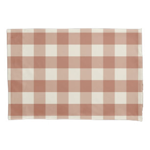 Fall Amaro on Panna Cotta Gingham - plaid pattern. Pillowcase