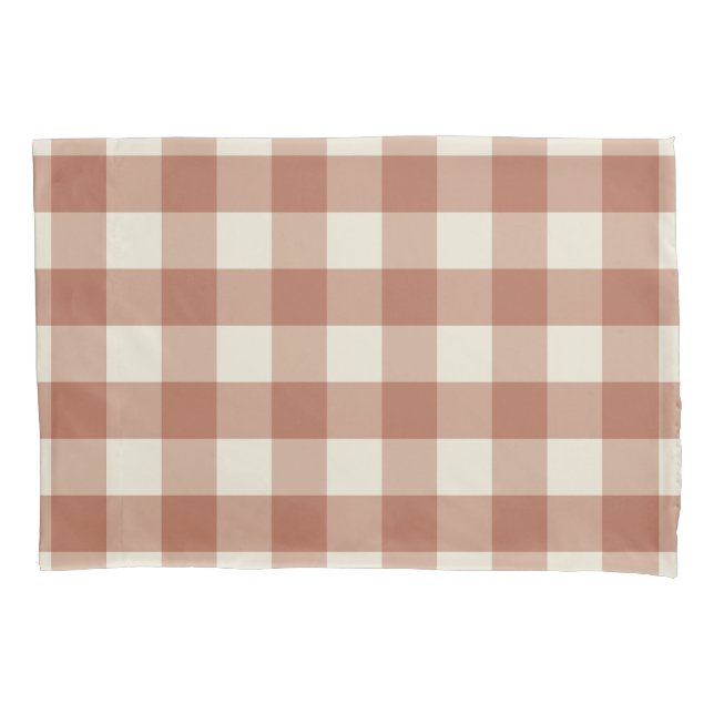 Fall Amaro on Panna Cotta Gingham - plaid pattern. Pillowcase (Front)